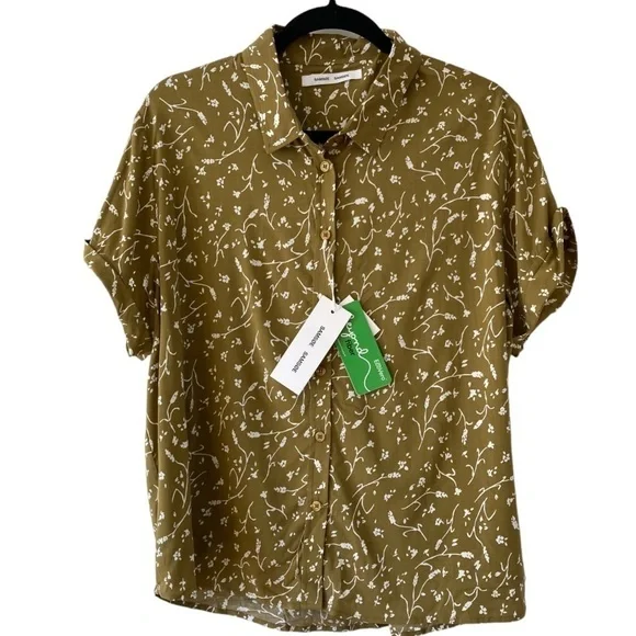 Samsoe Samsoe Camisa Majan Blouse Top NWT in Feuilles Khaki - Picture 9 of 11